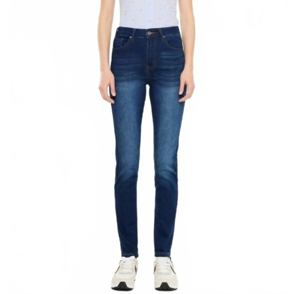 Kancan Blue Mid Rise Ankle Skinny Jeans Pants